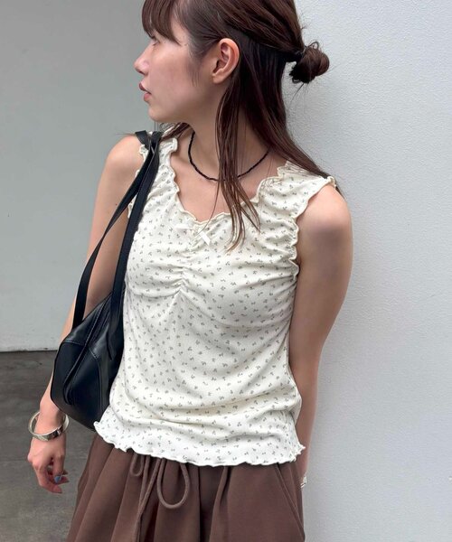 リボン タンク umm.】メロー前リボンタンク（タンクトップ）｜DISCOAT（ディスコート