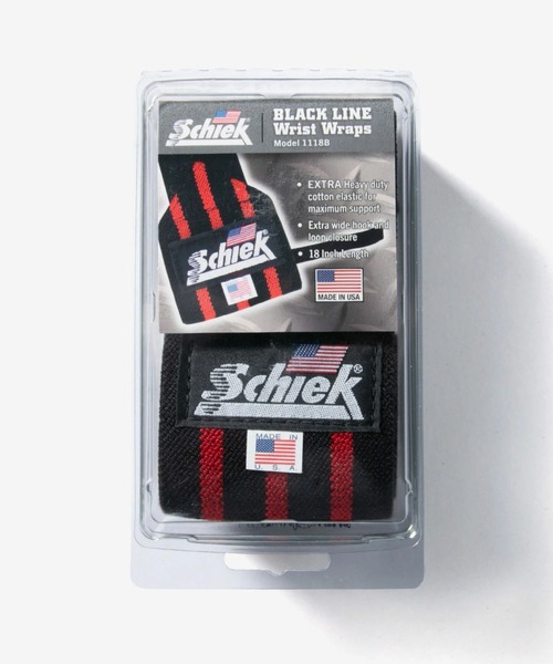 Schiek(シーク)の「Schiek Black Line Wrist Wraps シーク ブラックライン リストラップ アルティメイトグリップ 18インチ(スポーツグッズ・レディース・ブラック×レッド・FREE)」の8枚目の写真