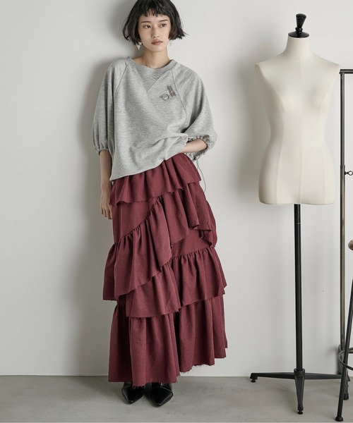 セール】アシメラッフルティアードスカート（スカート）｜THE YOn