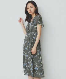 index（インデックス）の「カシュクールフラワーワンピース【洗濯機洗い可】（ワンピース・レディース）」