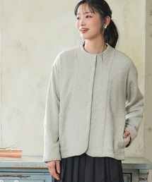 SMILE LAND | ＜大きいサイズ＞綿100％裏毛裾ラウンドカーディガン(カーディガン/ボレロ)