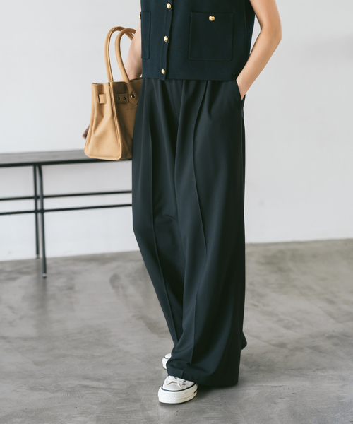 Spick & Span（スピックアンドスパン）の「《追加2》トロストレッチイージーパンツ（スラックス・レディース・ブラック/ベージュ/その他1・36/38）」の10枚目の写真