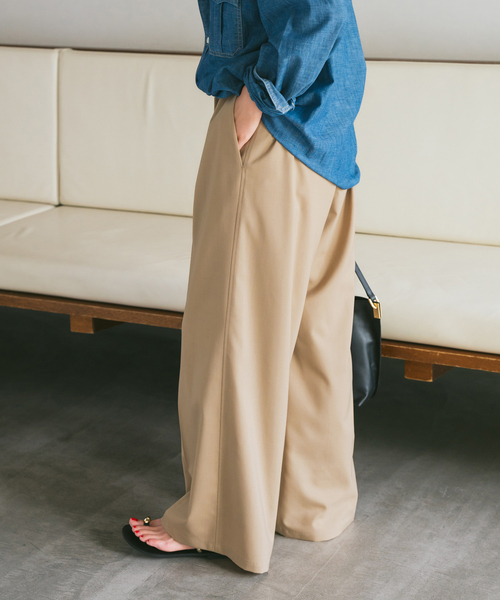 Spick & Span（スピックアンドスパン）の「《追加2》トロストレッチイージーパンツ（スラックス・レディース・ブラック/ベージュ/その他1・36/38）」の16枚目の写真