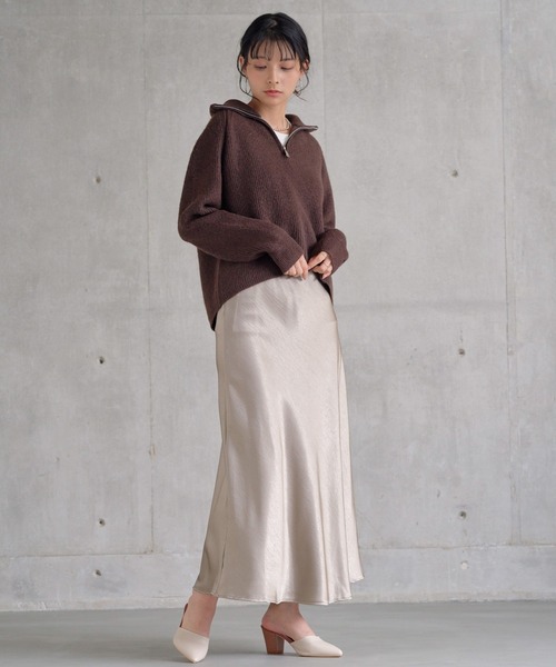 attiree（アティレー）の「【５色展開】【S,M,Lサイズ展開】サテンスカート（スカート・レディース・チャコールグレー/グレー/ブラック/アイボリー/ベージュ・SMALL/MEDIUM/LARGE）」の18枚目の写真