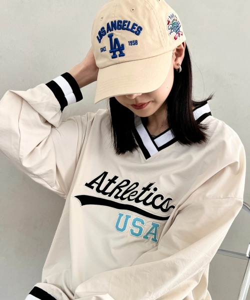 MLB（メジャーリーグベースボール）の「【日本未発売/WEB限定】MLB KOREA(エムエルビーコリア)/ヴィンテージ 刺繍 ロゴパッチ メジャーリーグ ベースボール キャップ 帽子/Vintage Cooperstown Patch Unstruck Ball Cap（キャップ・レディース・ネイビー/ベージュ/ワインレッド/アイボリー/ブラック/ブルー/ブラック系その他・FREE）」の17枚目の写真