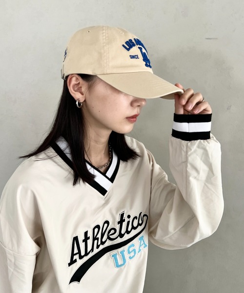 MLB（メジャーリーグベースボール）の「【日本未発売/WEB限定】MLB KOREA(エムエルビーコリア)/ヴィンテージ 刺繍 ロゴパッチ メジャーリーグ ベースボール キャップ 帽子/Vintage Cooperstown Patch Unstruck Ball Cap（キャップ・レディース・ネイビー/ベージュ/ワインレッド/アイボリー/ブラック/ブルー/ブラック系その他・FREE）」の16枚目の写真