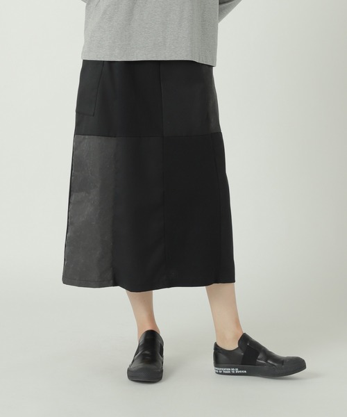 ZUCCa（ズッカ）の「(S)パッチワークジャージィー / スカート / S（スカート・レディース・ブラック/カーキ・M size）」の2枚目の写真