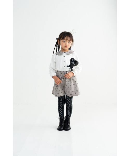 nino（ニノ）の「ミニリボンプリントキュロット（その他パンツ・キッズ・ベージュ・150cm/140cm/130cm）」の3枚目の写真