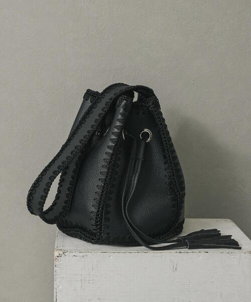 SENSE OF PLACE by URBAN RESEARCH（センスオブプレイスバイアーバンリサーチ）の「エンブロイダリーキンチャクバッグ（ショルダーバッグ・レディース・ブラック/ブラウン・ONE）」の5枚目の写真