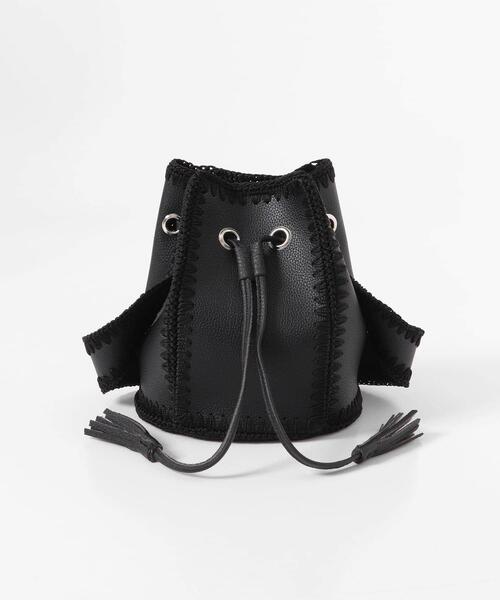 SENSE OF PLACE by URBAN RESEARCH（センスオブプレイスバイアーバンリサーチ）の「エンブロイダリーキンチャクバッグ（ショルダーバッグ・レディース・ブラック/ブラウン・ONE）」の10枚目の写真