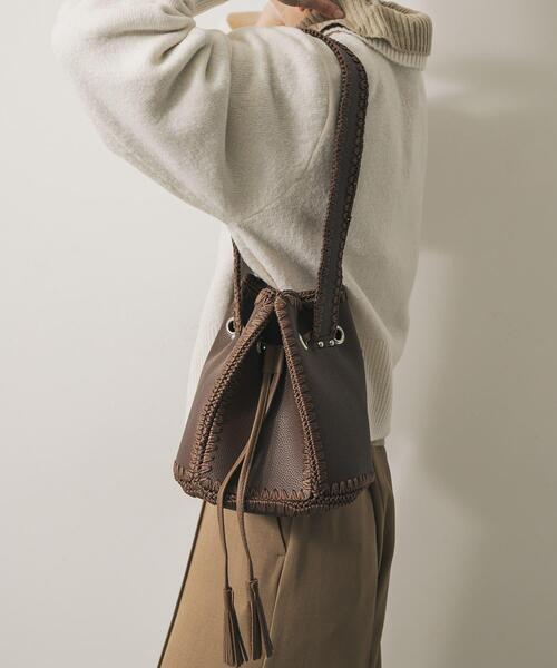 SENSE OF PLACE by URBAN RESEARCH（センスオブプレイスバイアーバンリサーチ）の「エンブロイダリーキンチャクバッグ（ショルダーバッグ・レディース・ブラック/ブラウン・ONE）」の12枚目の写真