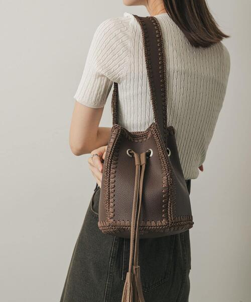 SENSE OF PLACE by URBAN RESEARCH（センスオブプレイスバイアーバンリサーチ）の「エンブロイダリーキンチャクバッグ（ショルダーバッグ・レディース・ブラック/ブラウン・ONE）」の16枚目の写真