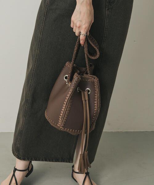 SENSE OF PLACE by URBAN RESEARCH（センスオブプレイスバイアーバンリサーチ）の「エンブロイダリーキンチャクバッグ（ショルダーバッグ・レディース・ブラック/ブラウン・ONE）」の18枚目の写真