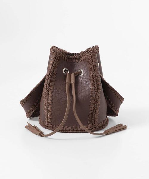 SENSE OF PLACE by URBAN RESEARCH（センスオブプレイスバイアーバンリサーチ）の「エンブロイダリーキンチャクバッグ（ショルダーバッグ・レディース・ブラック/ブラウン・ONE）」の19枚目の写真