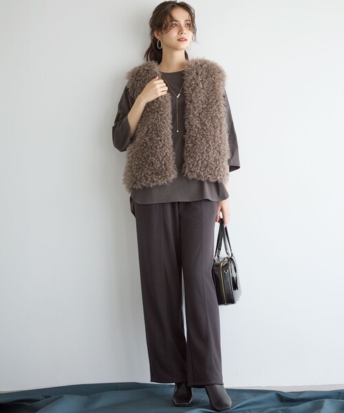 23区 S(ニジュウサンクチイサイサイズ)の「【SLOW/一部店舗限定】MVSコットン チュニック シンプルTEE(Tシャツ/カットソー・レディース・ダルブルー系/ベージュ系/グレー系/カーキ系・32)」の5枚目の写真