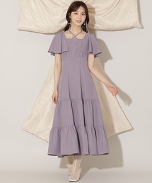 フレアースリーブティアードワンピース