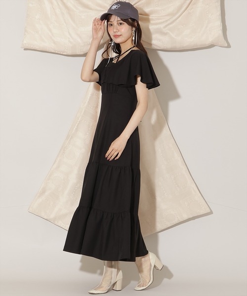 WILLSELECTION(ウィルセレクション)の「フレアースリーブティアードワンピース(ワンピース・レディース・ラベンダー/ブラック/ブラウン系その他・FREE)」の5枚目の写真