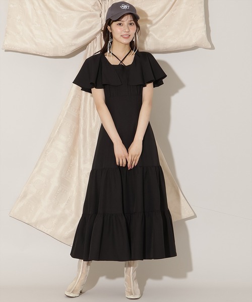 WILLSELECTION(ウィルセレクション)の「フレアースリーブティアードワンピース(ワンピース・レディース・ラベンダー/ブラック/ブラウン系その他・FREE)」の4枚目の写真