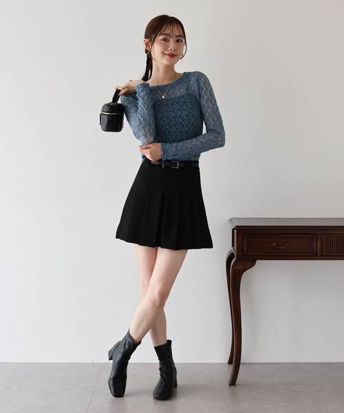 BLUEEAST（ブルーイースト）の「ストレッチレーストップス（Tシャツ/カットソー・レディース・ブラック/ベージュ/ホワイト/ブルー・MEDIUM）」の22枚目の写真