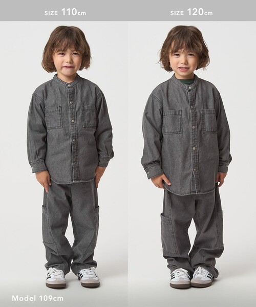 green label relaxing(グリーンレーベルリラクシング)の「デニムシャツ / キッズ 100㎝-160㎝(シャツ/ブラウス・キッズ・コバルトブルー/ブラック・150cm/140cm/110cm/130cm/160cm/100cm/120cm)」の3枚目の写真