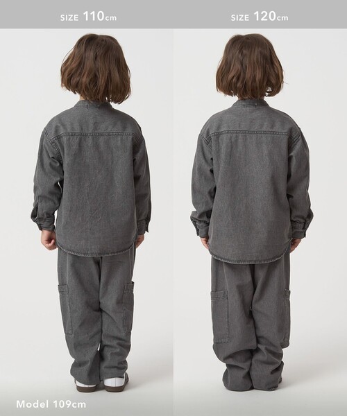 green label relaxing(グリーンレーベルリラクシング)の「デニムシャツ / キッズ 100㎝-160㎝(シャツ/ブラウス・キッズ・コバルトブルー/ブラック・150cm/140cm/110cm/130cm/160cm/100cm/120cm)」の5枚目の写真