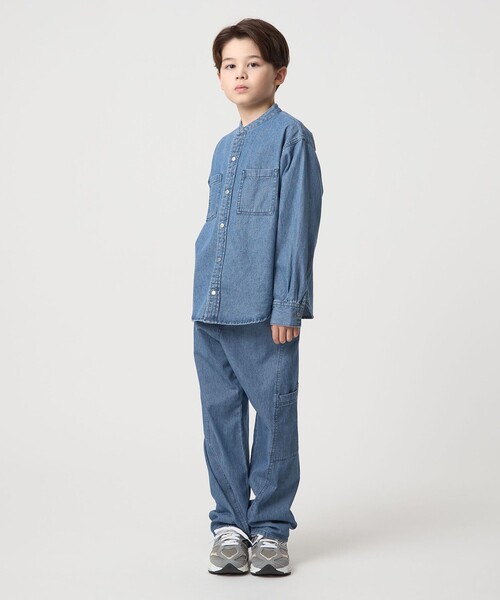 green label relaxing(グリーンレーベルリラクシング)の「デニムシャツ / キッズ 100㎝-160㎝(シャツ/ブラウス・キッズ・コバルトブルー/ブラック・150cm/140cm/110cm/130cm/160cm/100cm/120cm)」の7枚目の写真