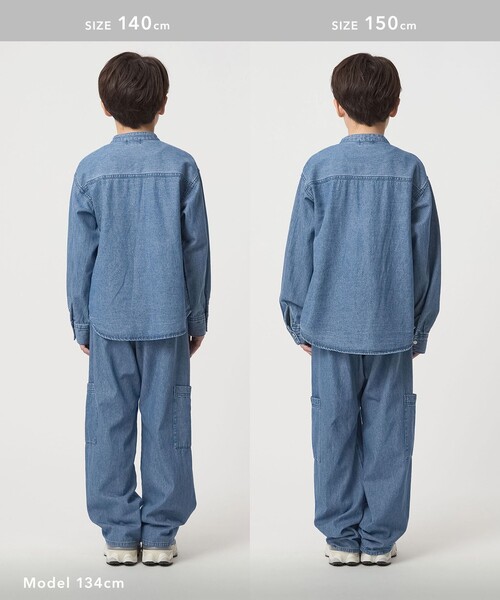 セール】デニムシャツ / キッズ 100㎝-160㎝（シャツ/ブラウス