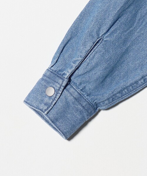 green label relaxing(グリーンレーベルリラクシング)の「デニムシャツ / キッズ 100㎝-160㎝(シャツ/ブラウス・キッズ・コバルトブルー/ブラック・150cm/140cm/110cm/130cm/160cm/100cm/120cm)」の14枚目の写真