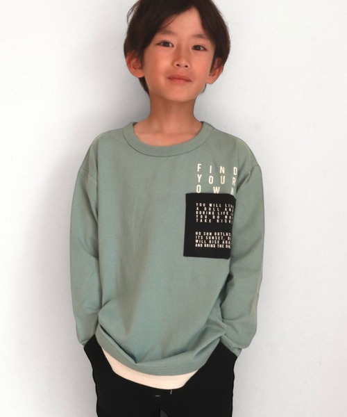 FARM（ファーム）の「ﾊｲｼｮｸﾎﾟｹﾛﾝT（Tシャツ/カットソー・キッズ・ブルー/ブラック・130cm/140cm/150cm/160cm）」の2枚目の写真