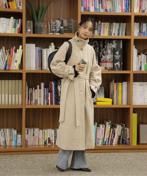 FREE'S MART（フリーズマート）の「◆2wayステンカラーロングコート（ステンカラーコート・レディース・ブラック/ブラウン系その他2/グレー系その他/ブラウン系その他/ホワイト系その他・SMALL/MEDIUM）」の10枚目の写真