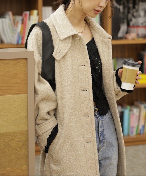 FREE'S MART（フリーズマート）の「◆2wayステンカラーロングコート（ステンカラーコート・レディース・ブラック/ブラウン系その他2/グレー系その他/ブラウン系その他/ホワイト系その他・SMALL/MEDIUM）」の12枚目の写真