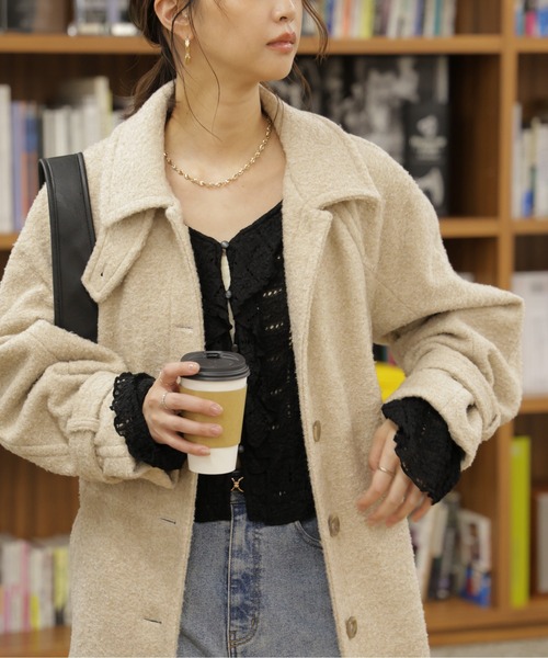 FREE'S MART（フリーズマート）の「◆2wayステンカラーロングコート（ステンカラーコート・レディース・ブラック/ブラウン系その他2/グレー系その他/ブラウン系その他/ホワイト系その他・SMALL/MEDIUM）」の14枚目の写真