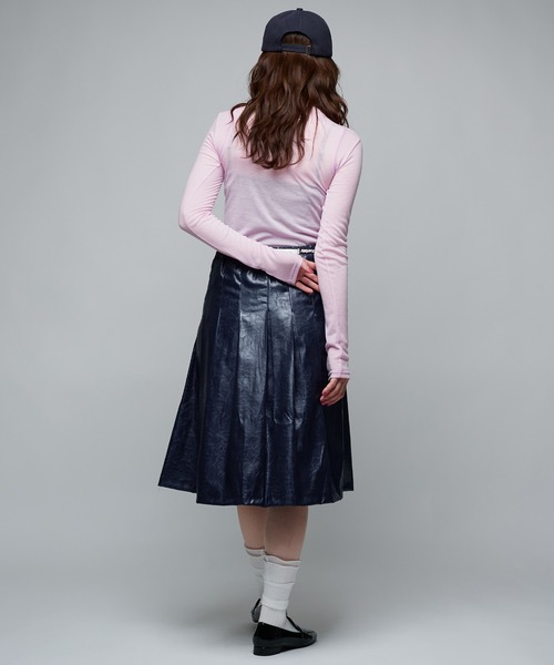 Narcissus（ナルシス）の「シンプルカラーロングＴシャツ/レイヤード/薄手（Tシャツ/カットソー・レディース・ピンク/レッド・FREE）」の10枚目の写真