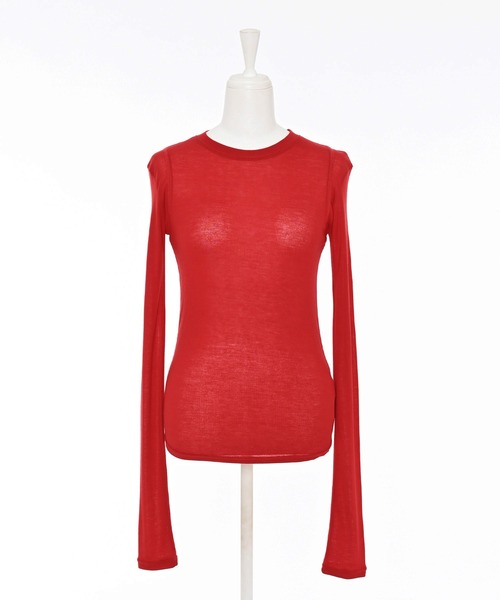 Narcissus（ナルシス）の「シンプルカラーロングＴシャツ/レイヤード/薄手（Tシャツ/カットソー・レディース・ピンク/レッド・FREE）」の11枚目の写真