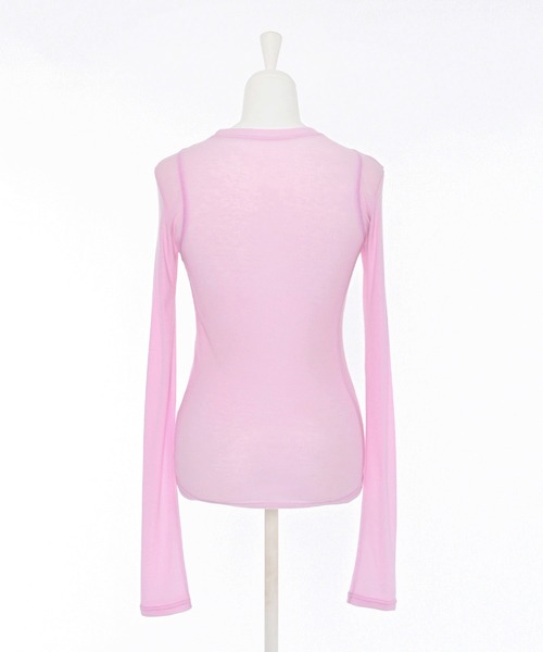 Narcissus（ナルシス）の「シンプルカラーロングＴシャツ/レイヤード/薄手（Tシャツ/カットソー・レディース・ピンク/レッド・FREE）」の15枚目の写真