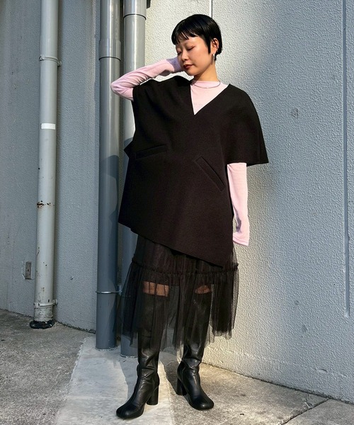 Narcissus（ナルシス）の「シンプルカラーロングＴシャツ/レイヤード/薄手（Tシャツ/カットソー・レディース・ピンク/レッド・FREE）」の21枚目の写真