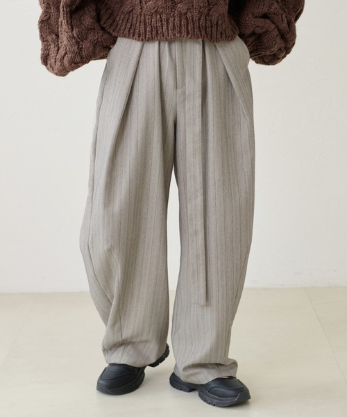 apres jour clair(アプレジュールクレア)の「【apres jour clair】ストライプウエストデザインカーブパンツ(その他パンツ・レディース・ベージュ系その他/チャコールグレー/ブラウン系その他・LARGE/SMALL/MEDIUM)」の3枚目の写真
