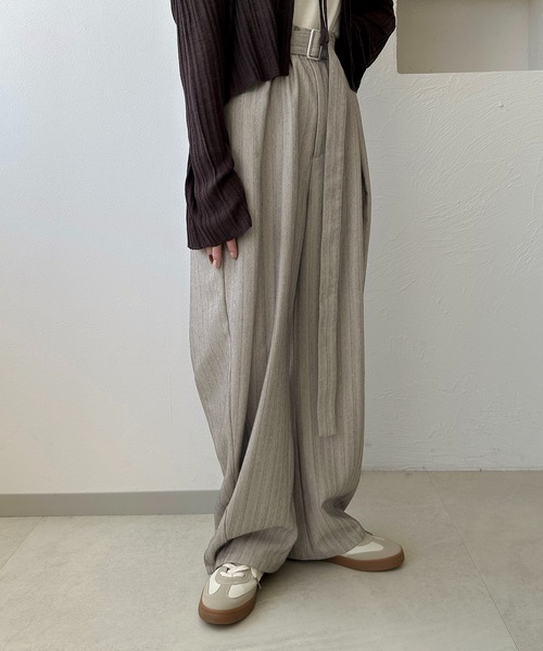 apres jour clair(アプレジュールクレア)の「【apres jour clair】ストライプウエストデザインカーブパンツ(その他パンツ・レディース・ベージュ系その他/チャコールグレー/ブラウン系その他・LARGE/SMALL/MEDIUM)」の9枚目の写真