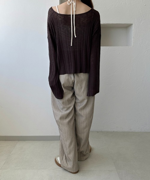 apres jour clair(アプレジュールクレア)の「【apres jour clair】ストライプウエストデザインカーブパンツ(その他パンツ・レディース・ベージュ系その他/チャコールグレー/ブラウン系その他・LARGE/SMALL/MEDIUM)」の14枚目の写真