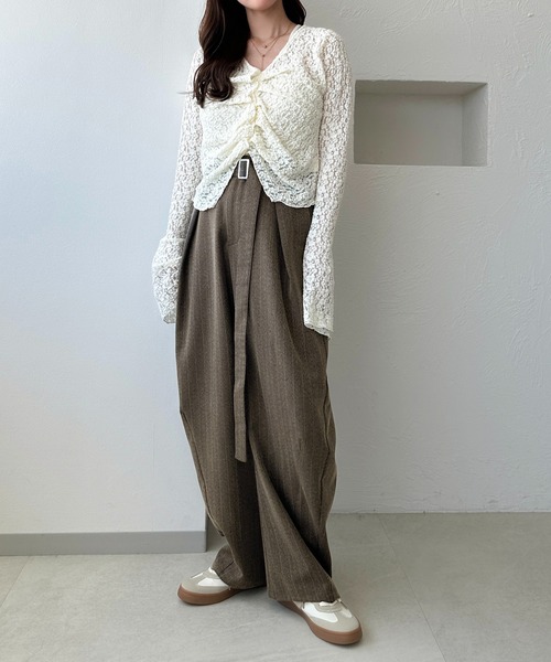 apres jour clair(アプレジュールクレア)の「【apres jour clair】ストライプウエストデザインカーブパンツ(その他パンツ・レディース・ベージュ系その他/チャコールグレー/ブラウン系その他・LARGE/SMALL/MEDIUM)」の5枚目の写真