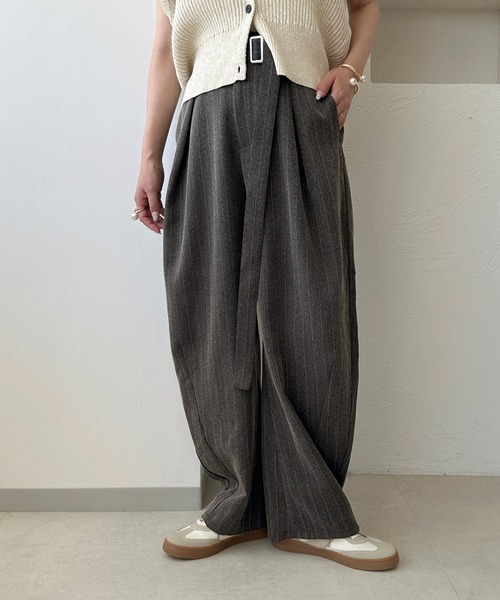 apres jour clair(アプレジュールクレア)の「【apres jour clair】ストライプウエストデザインカーブパンツ(その他パンツ・レディース・ベージュ系その他/チャコールグレー/ブラウン系その他・LARGE/SMALL/MEDIUM)」の18枚目の写真