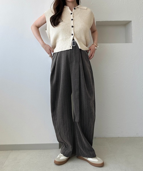 apres jour clair(アプレジュールクレア)の「【apres jour clair】ストライプウエストデザインカーブパンツ(その他パンツ・レディース・ベージュ系その他/チャコールグレー/ブラウン系その他・LARGE/SMALL/MEDIUM)」の22枚目の写真