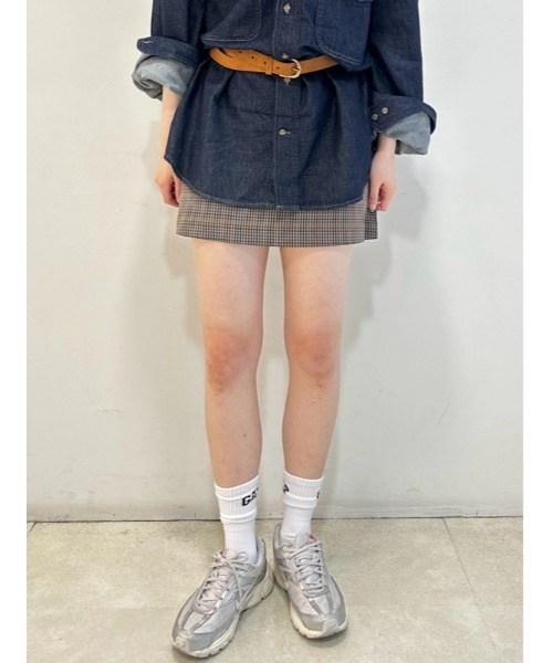 GAP（ギャップ）の「ヘリンボーン ミニスコート（スカート・レディース・グレー/ブラウン/グレー系その他・XS/S/M/L/XXS）」の11枚目の写真