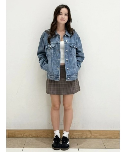 GAP（ギャップ）の「ヘリンボーン ミニスコート（スカート・レディース・グレー/ブラウン/グレー系その他・XS/S/M/L/XXS）」の12枚目の写真