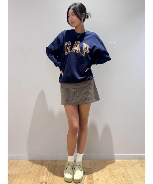 GAP（ギャップ）の「ヘリンボーン ミニスコート（スカート・レディース・グレー/ブラウン/グレー系その他・XS/S/M/L/XXS）」の15枚目の写真