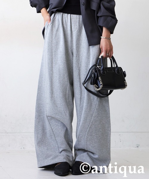 antiqua(アンティカ)の「裏毛スウェットパンツ(スウェットパンツ・レディース・ブラック/杢グレー・MEDIUM/LARGE)」の2枚目の写真