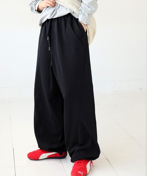 antiqua(アンティカ)の「裏毛スウェットパンツ(スウェットパンツ・レディース・ブラック/杢グレー・MEDIUM/LARGE)」の1枚目の写真