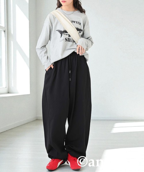 antiqua(アンティカ)の「裏毛スウェットパンツ(スウェットパンツ・レディース・ブラック/杢グレー・MEDIUM/LARGE)」の3枚目の写真