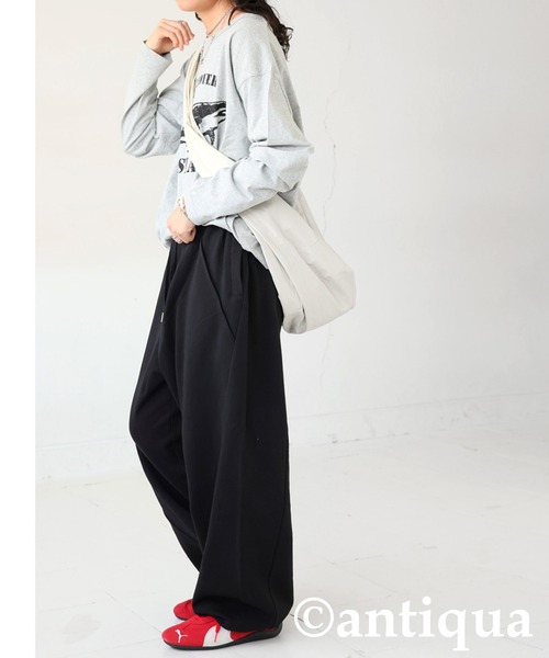 antiqua(アンティカ)の「裏毛スウェットパンツ(スウェットパンツ・レディース・ブラック/杢グレー・MEDIUM/LARGE)」の4枚目の写真