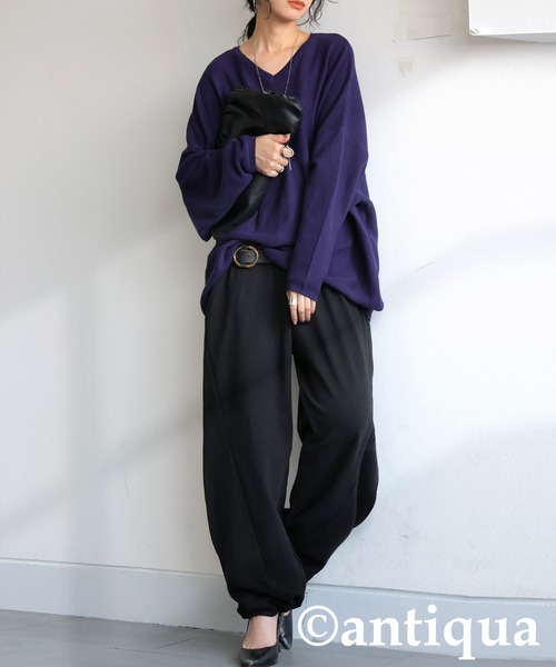 antiqua(アンティカ)の「裏毛スウェットパンツ(スウェットパンツ・レディース・ブラック/杢グレー・MEDIUM/LARGE)」の6枚目の写真